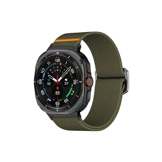 სმარტ საათის სამაჯური TVC Samsung Galaxy Watch Ultra 47mm Nylon Strap Elastic Replacement Watch Band - Army Green  - Primestore.ge