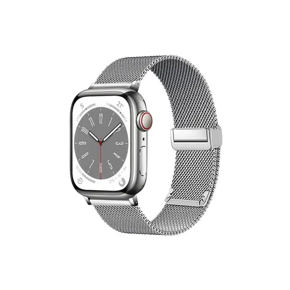 სმარტ საათის სამაჯური TVC KALEBOL Magnetic Buckle Watch Band for Apple Watch Series 10 9 8 7 SE 6 5 4 3 2 1 42mm 41mm 40mm 38mm Stainless Steel Strap - Silver  - Primestore.ge