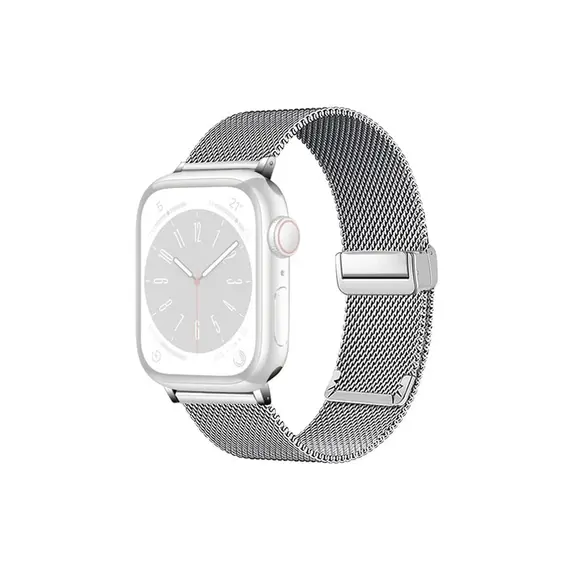 სმარტ საათის სამაჯური TVC KALEBOL Magnetic Buckle Watch Band for Apple Watch Series 10 9 8 7 SE 6 5 4 3 2 1 42mm 41mm 40mm 38mm Stainless Steel Strap - Silver , 2 image - Primestore.ge