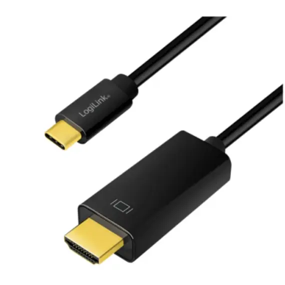 კაბელი Logilink UA0329 USB Type-C to HDMI 4K/60Hz cable black 1.8m , 2 image - Primestore.ge