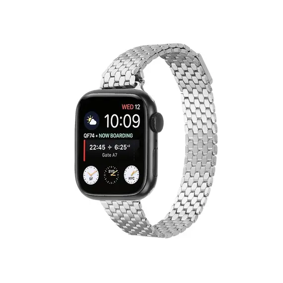 სმარტ საათის სამაჯური TVC Magnetic Buckle Strap for Apple Watch 10 46mm / Ultra 2 / Ultra 49mm / 9 8 7 45mm / SE (2023) SE (2022) SE 6 5 4 44mm / 3 2 1 42mm Stainless Steel Ban  - Primestore.ge