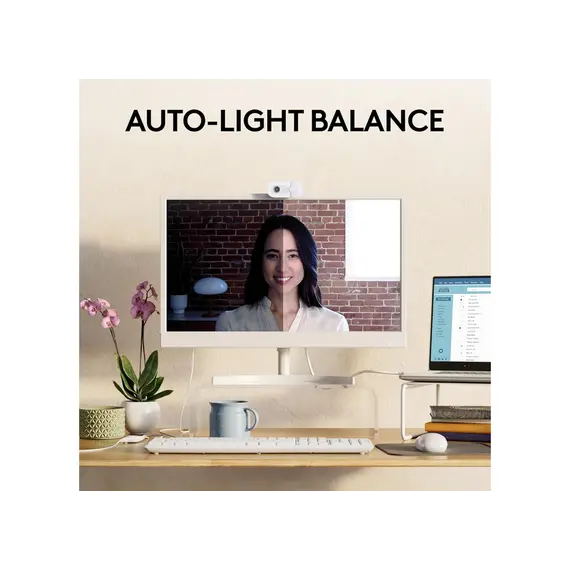 ვებკამერა Logitech Brio 100 Full HD Webcam - Off-White (L960-001617) , 6 image - Primestore.ge