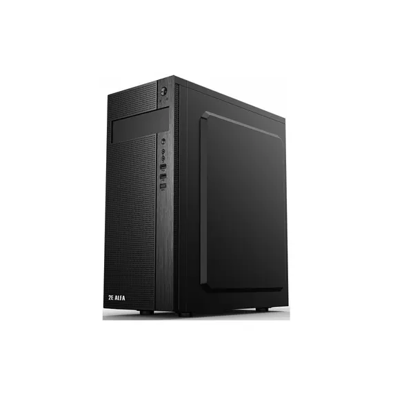 ქეისი 2E E185 Computer Case ALFA MidT, 2x USB2.0, 1x USB3.0, Steel (Side Panel), Without PSU, Black , 4 image - Primestore.ge
