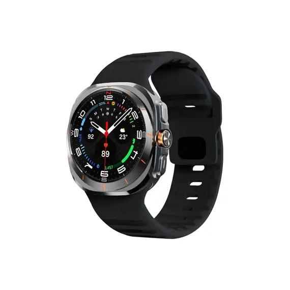 Smart Watch Strap TVC Samsung Galaxy Watch Ultra 47mm Silicone Watch Band Breathable Sport Watch Strap - Black