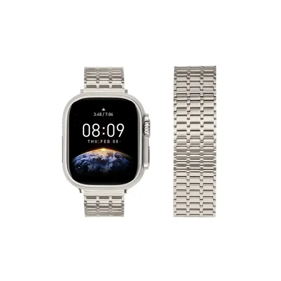 სმარტ საათის სამაჯური TVC LEMONDA Magnetic Strap For Apple Watch Series 10 Ultra 9 8 7 SE 6 5 4 3 2 1 46mm 49mm 45mm 44mm 42mm Metal Watch Band - Starlight , 2 image - Primestore.ge