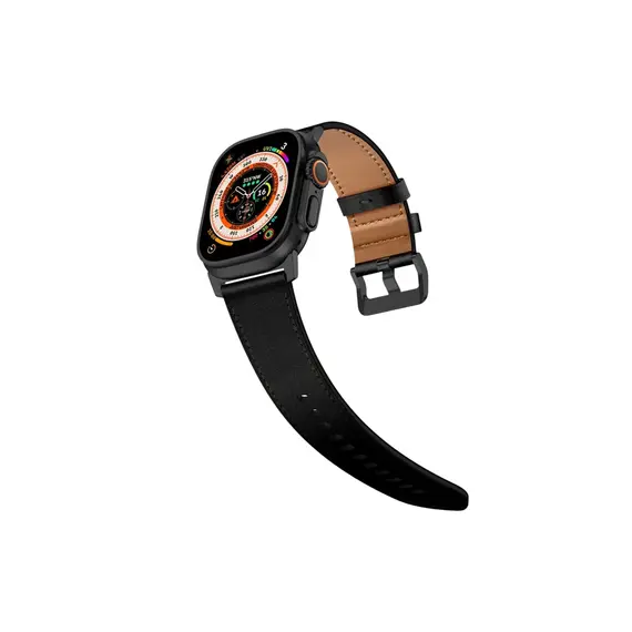 სმარტ საათის სამაჯური TVC Apple Watch 10 46mm / Ultra 2 / Ultra 49mm / 9 8 7 45mm / SE (2023) SE (2022) SE 6 5 4 44mm / 3 2 1 42mm Genuine Cow Leather Band - Black , 3 image - Primestore.ge