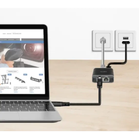 კაბელი Logilink CU0412 USB-C 3.2 to RJ45 (CAT6) Ethernet Cable Adapter 2m , 4 image - Primestore.ge
