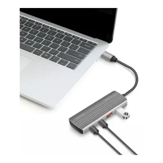 ადაპტერი Logilink UA0413 Ultra-Slim USB 3.2 Gen2 Hub 2xUSB-A/2xUSB-C PD 100W Sspace Grey , 3 image - Primestore.ge