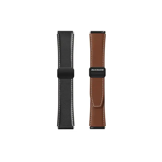 სმარტ საათის სამაჯური DUX DUCIS YA Series 43mm Genuine Cow Leather Strap 20mm Watch Band - Black , 3 image - Primestore.ge