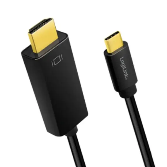 კაბელი Logilink UA0329 USB Type-C to HDMI 4K/60Hz cable black 1.8m  - Primestore.ge