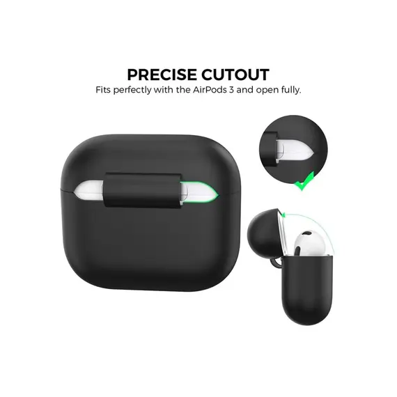 ყურსასმენის ქეისი Silicone Case For AirPods 3 - Black , 4 image - Primestore.ge