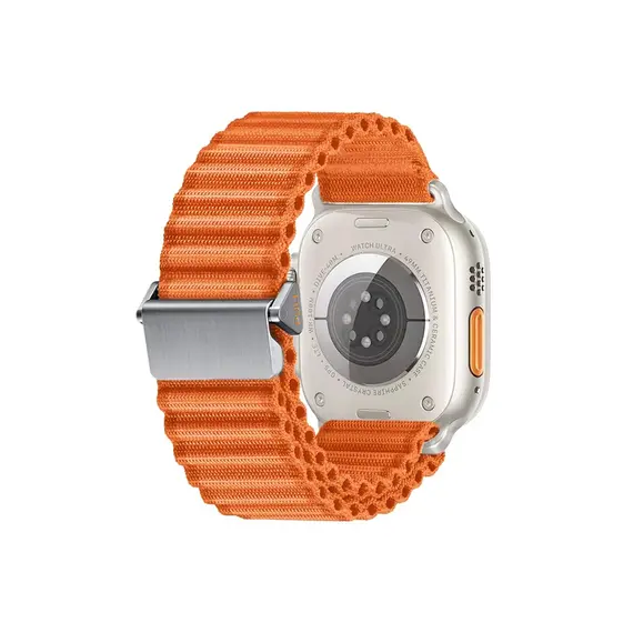 სმარტ საათის სამაჯური TVC Apple Watch Series 10 42mm / 9 8 7 41mm / SE (2023) SE (2022) SE 6 5 4 40mm / 3 2 1 38mm Wavy Texture Nylon Strap - Orange , 2 image - Primestore.ge