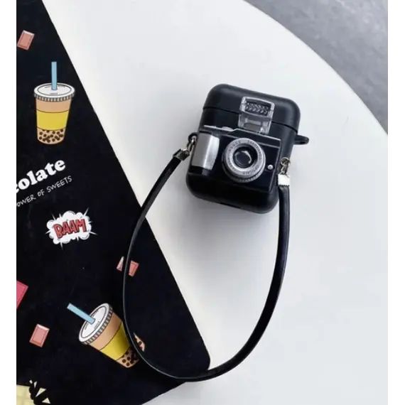 ყურსასმენის ქეისი Silicone Case For AirPods 2nd gen - Black  - Primestore.ge