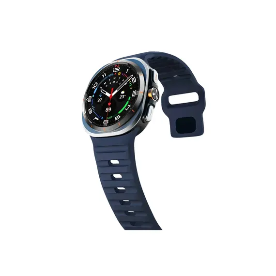 სმარტ საათის სამაჯური TVC Samsung Galaxy Watch Ultra 47mm Silicone Watch Band Breathable Sport Watch Strap - Midnight Blue , 2 image - Primestore.ge