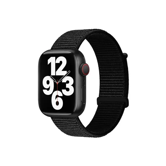 სმარტ საათის სამაჯური TVC KALEBOL Nylon Watch Band for Apple Watch Series 10 Ultra 9 8 7 SE 6 5 4 3 2 1 46mm 49mm 45mm 44mm 42mm Wrist Strap - Deep Black  - Primestore.ge