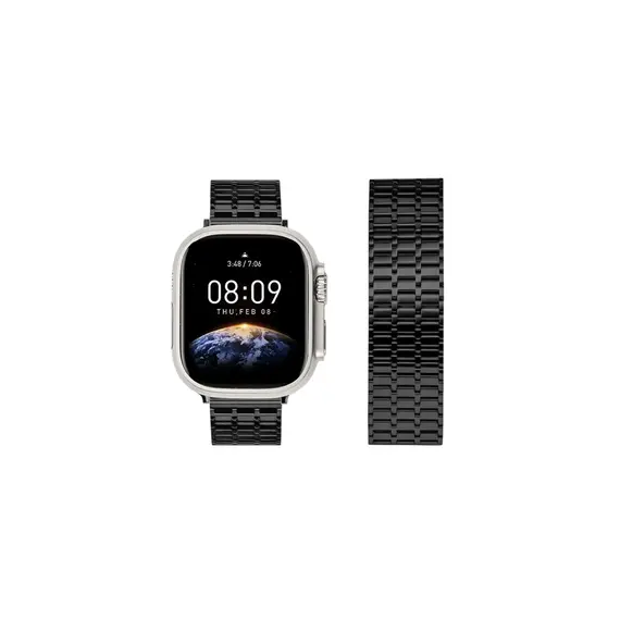 სმარტ საათის სამაჯური TVC LEMONDA Magnetic Strap For Apple Watch Series 10 Ultra 9 8 7 SE 6 5 4 3 2 1 46mm 49mm 45mm 44mm 42mm Metal Watch Band - Black , 3 image - Primestore.ge