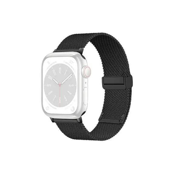 სმარტ საათის სამაჯური TVC KALEBOL Magnetic Buckle Watch Band for Apple Watch Series 10 9 8 7 SE 6 5 4 3 2 1 42mm 41mm 40mm 38mm Stainless Steel Strap - Black , 2 image - Primestore.ge