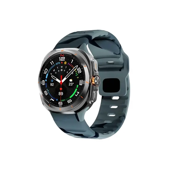 სმარტ საათის სამაჯური TVC Samsung Galaxy Watch Ultra 47mm Silicone Watch Band Breathable Sport Watch Strap - Black Grey Camouflage  - Primestore.ge