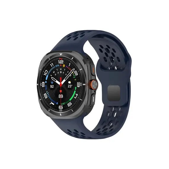 სმარტ საათის სამაჯური TVC Samsung Galaxy Watch Ultra 47mm Fluororubber Watch Band Multiple Holes Breathable Strap - Midnight Blue  - Primestore.ge