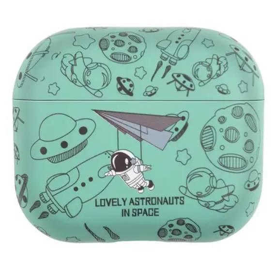 ყურსასმენის ქეისი TVC AirPods 4 TPU Case Earphone Charging Box Water Transfer Printing Protective Cover - Green Astronaut  - Primestore.ge