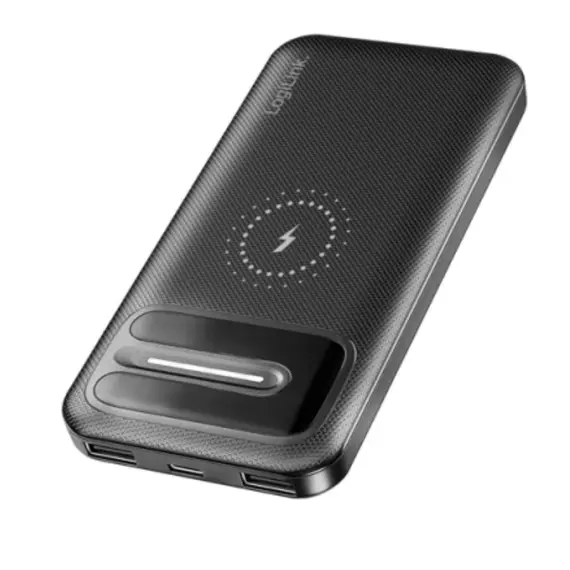 პორტატული დამტენი Logilink PA0343RF Powerbank 10.000 mAh wireless charging + 2xUSB-A/1xUSB-C Black  - Primestore.ge
