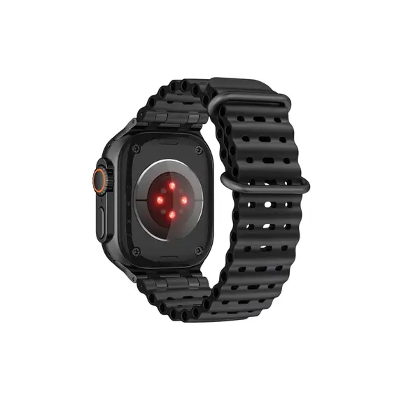 სმარტ საათის სამაჯური TVC Ocean Watch Strap for Apple Watch Series 10 Ultra 9 8 7 SE 6 5 4 3 2 1 46mm 49mm 45mm 44mm 42mm Silicone Band - Black Buckle , 4 image - Primestore.ge