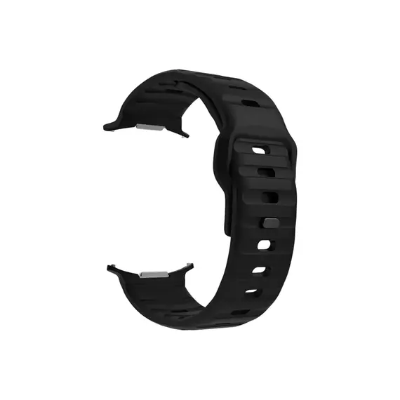 Smart Watch Strap TVC Samsung Galaxy Watch Ultra 47mm Silicone Watch Band Breathable Sport Watch Strap - Black, 4 image