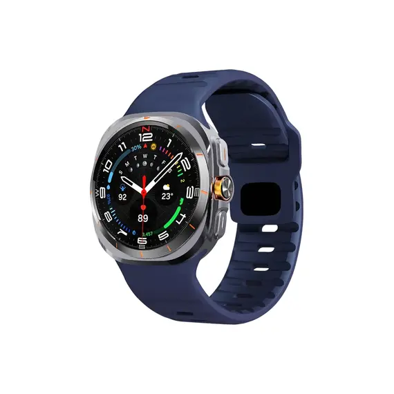 სმარტ საათის სამაჯური TVC Samsung Galaxy Watch Ultra 47mm Silicone Watch Band Breathable Sport Watch Strap - Midnight Blue , 3 image - Primestore.ge