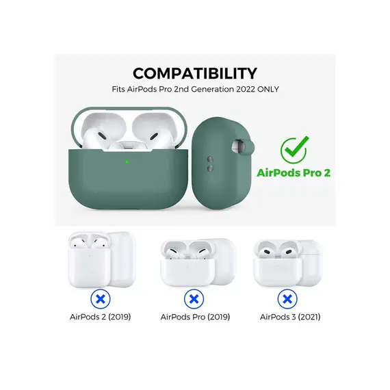 ყურსასმენის ქეისი Protective Cover For AirPods Pro 2 - Green , 2 image - Primestore.ge