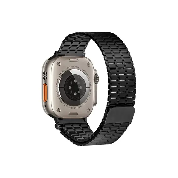 სმარტ საათის სამაჯური TVC LEMONDA Magnetic Strap For Apple Watch Series 10 Ultra 9 8 7 SE 6 5 4 3 2 1 46mm 49mm 45mm 44mm 42mm Metal Watch Band - Black , 2 image - Primestore.ge