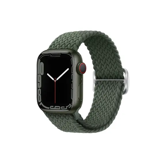 სმარტ საათის სამაჯური TVC Apple Watch Series 10 42mm / 9 8 7 41mm / SE (2023) SE (2022) SE 6 5 4 40mm / 3 2 1 38mm Watch Band Braided Nylon Strap - Dark Olive Green  - Primestore.ge