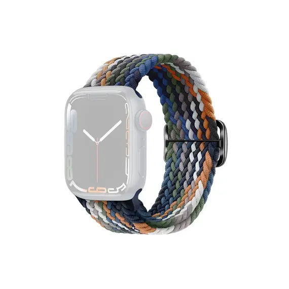 სმარტ საათის სამაჯური TVC Apple Watch Series 10 42mm / 9 8 7 41mm / SE (2023) SE (2022) SE 6 5 4 40mm / 3 2 1 38mm Watch Band Braided Nylon Strap - Denim Multi-Color , 2 image - Primestore.ge