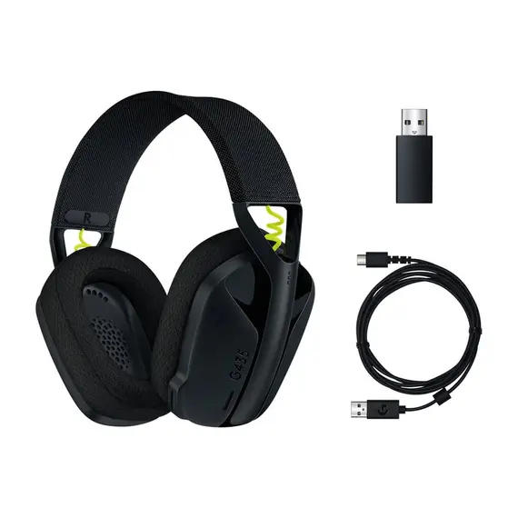 ყურსასმენი LOGITECH G435 LIGHTSPEED Wireless Gaming Headset - BLACK , 2 image - Primestore.ge