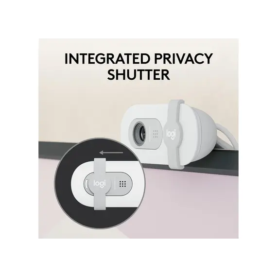 ვებკამერა Logitech Brio 100 Full HD Webcam - Off-White (L960-001617) , 3 image - Primestore.ge