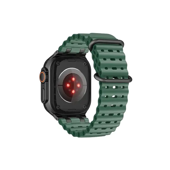 სმარტ საათის სამაჯური TVC Ocean Watch Strap for Apple Watch Series 10 Ultra 9 8 7 SE 6 5 4 3 2 1 46mm 49mm 45mm 44mm 42mm Silicone Band - Green+Black Buckle , 3 image - Primestore.ge