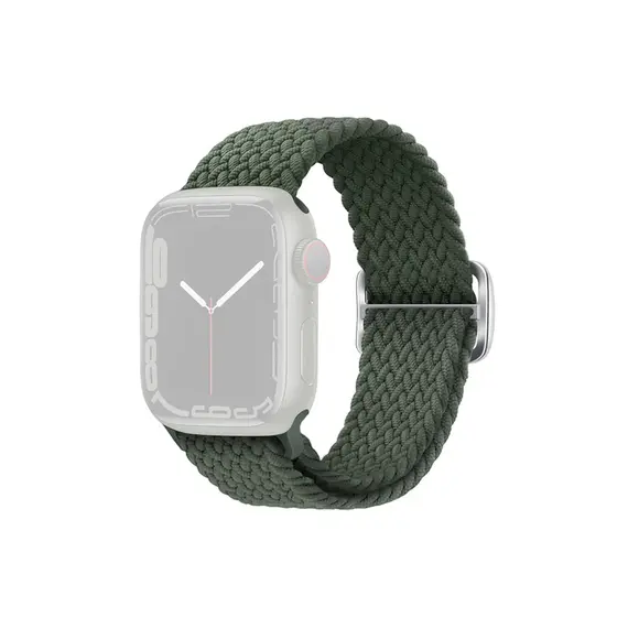 სმარტ საათის სამაჯური TVC Apple Watch Series 10 42mm / 9 8 7 41mm / SE (2023) SE (2022) SE 6 5 4 40mm / 3 2 1 38mm Watch Band Braided Nylon Strap - Dark Olive Green , 2 image - Primestore.ge