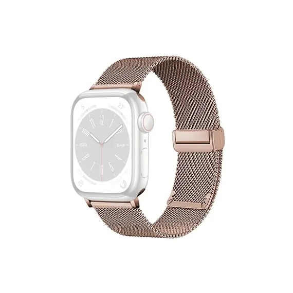 სმარტ საათის სამაჯური TVC KALEBOL Magnetic Buckle Watch Band for Apple Watch Series 10 9 8 7 SE 6 5 4 3 2 1 42mm 41mm 40mm 38mm Stainless Steel Strap - Rose Gold , 2 image - Primestore.ge