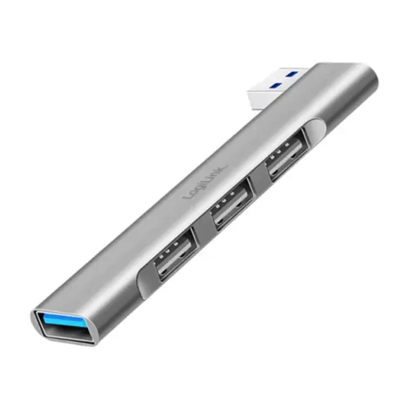USB ჰაბი Logilink UA0436 Ultraslim 4-port USB-A hub 18W Aluminium  - Primestore.ge
