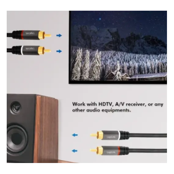 კაბელი Logilink CA1204 2 x 2 Cinch Audio Cable (RCA) 2m , 3 image - Primestore.ge