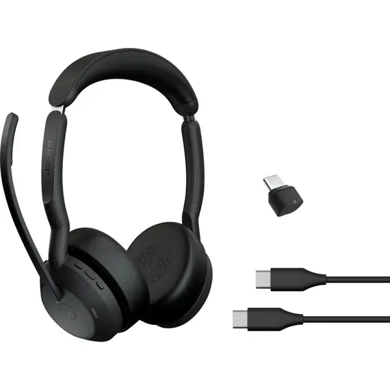 ყურსასმენი Jabra 25599-999-899 Evolve2 55, Headset, Wireless, Bluetooth, Type-C, Black , 6 image - Primestore.ge