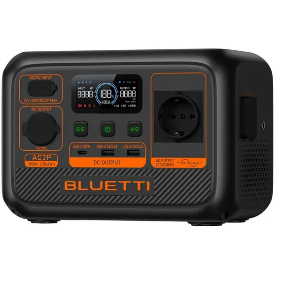 ელექტრო სადგური Bluetti AC2P, 230,4Wh, USB-C, USB-A, Power Station, Black , 3 image - Primestore.ge