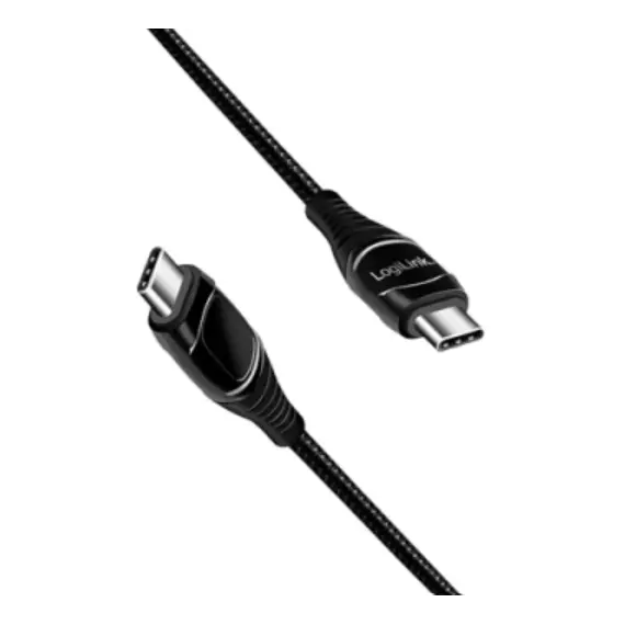 კაბელი Logilink CU0181 USB Type-C 240W PD Fast Charging Cable With E-Mark & Display 1m - Primestore.ge