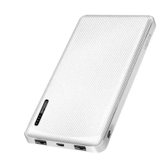 პორტატული დამტენი Logilink PA0328W Powerbank 10.000 mAh 2xUSB-A/USB-C/micro-USB with fast charging White  - Primestore.ge