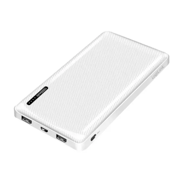 პორტატული დამტენი Logilink PA0328W Powerbank 10.000 mAh 2xUSB-A/USB-C/micro-USB with fast charging White , 3 image - Primestore.ge
