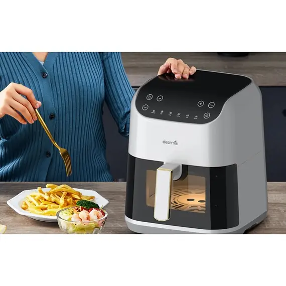 აეროგრილი Deerma DEM-KZ130W, 1300W, 5.5L, Air Fryer, White/Black , 8 image - Primestore.ge