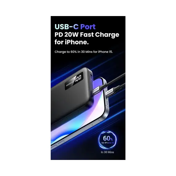 პორტატული დამტენი UGREEN (25742) PowerBank 1000mAh - Primestore.ge