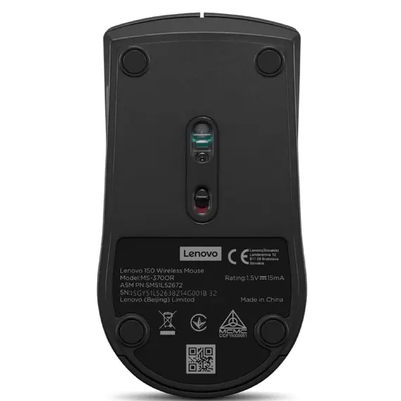 მაუსი Lenovo GY51L52638 150, Wireless, USB, Mouse, Black , 4 image - Primestore.ge