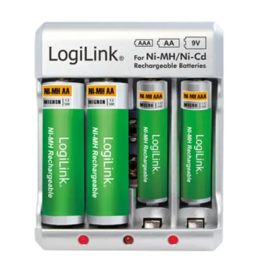 ელემენტის სამუხტი Logilink PA0168 Battery Charger 4x AA or 4x AAA and 1x 9V battery , 2 image - Primestore.ge