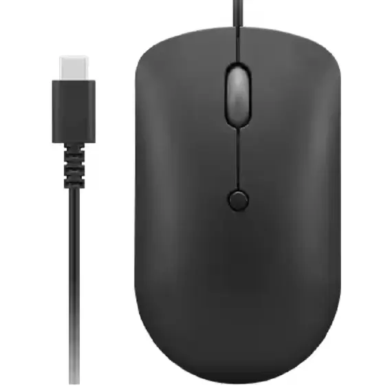 მაუსი Lenovo GY51D20875 400, Wired, Type-C, Mouse, Black , 2 image - Primestore.ge