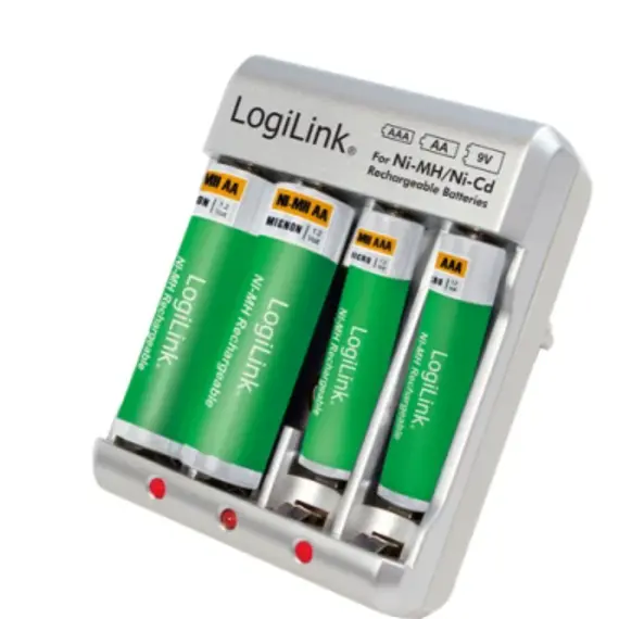 ელემენტის სამუხტი Logilink PA0168 Battery Charger 4x AA or 4x AAA and 1x 9V battery , 3 image - Primestore.ge